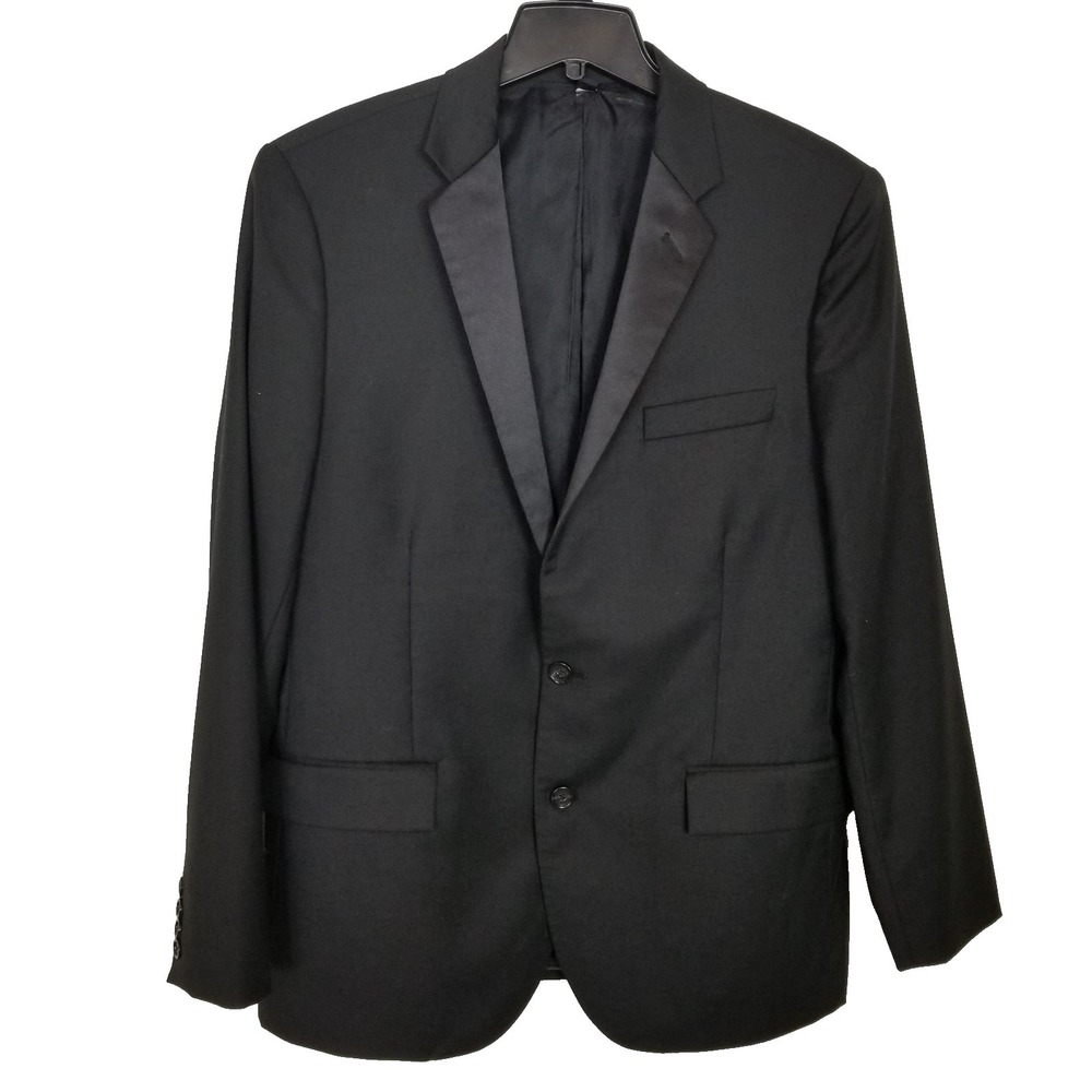 J.Crew Men Thompson Blazer Jacket Sz 42R Wool Blend Satin Collar‎ Formal Event